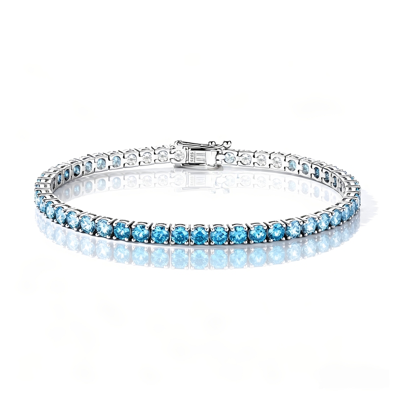 S925 Sterling Silver Moissanite Tennis Bracelet for Men and Women, Light Luxury, Fashionable, High-End, Gradient Niche Design Jewelry Accessories