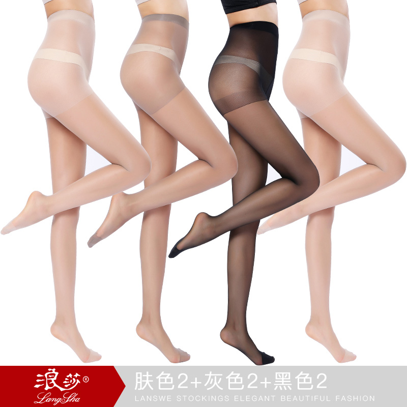 6 cặp saloon dài vớ phụ nữ mùa hè pantyhose xuân và mùa thu chống móc lụa mỏng thùng dài đen thịt màu dứa tàng hình siêu mỏng.