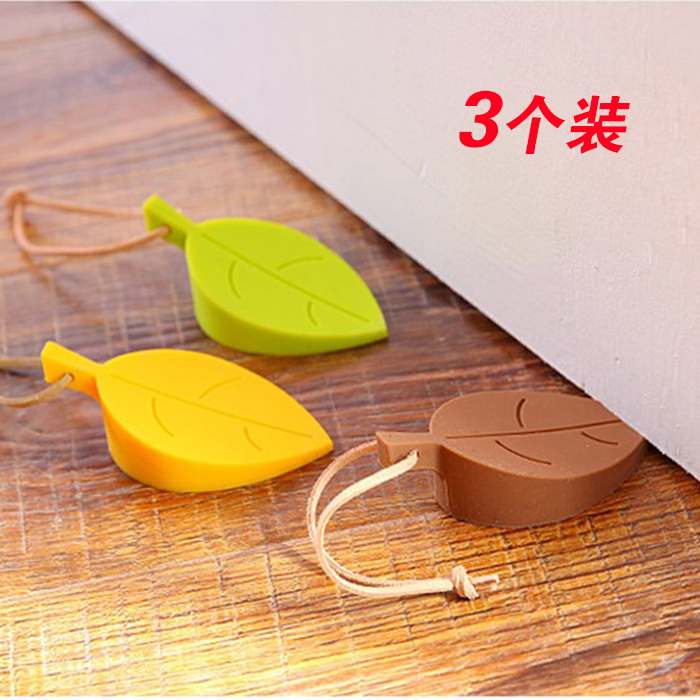 Creative leaf silicone door stopper Anti-wind door stopper Children's baby anti-pinch hand safety door card three-dimensional hanging door stopper