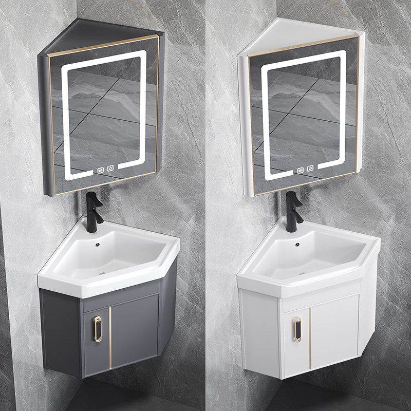 Wall-Mounted Corner Triangle Washbasin Bathroom Cabinet Combination Ceramic Bathroom Small Mini Washbasin Washbasin