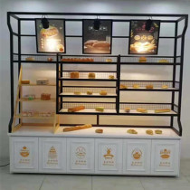 Bread display cabinet Titanium plated display cabinet Solid wood island side cabinet Wall side island cabinet Island Wrought iron paint marble