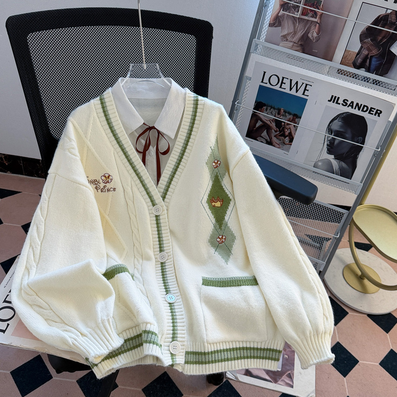 Forest Style Autumn Sweater Cardigan Outerwear for Women, 2026 New Style, Loose and Lazy Academy Style Knitwear
