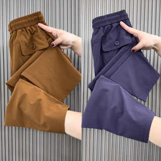 夏季薄款速干九分裤直筒休闲裤女宽松小脚哈伦裤小个子百搭运动裤