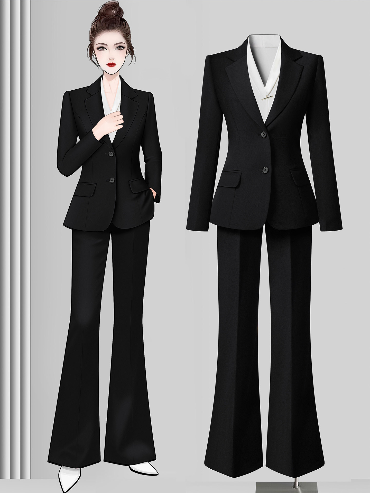 Black Blazer for Women, Spring and Autumn Professional Attire, Elegant College Student Interview Formal Suit, Bank Work Uniform