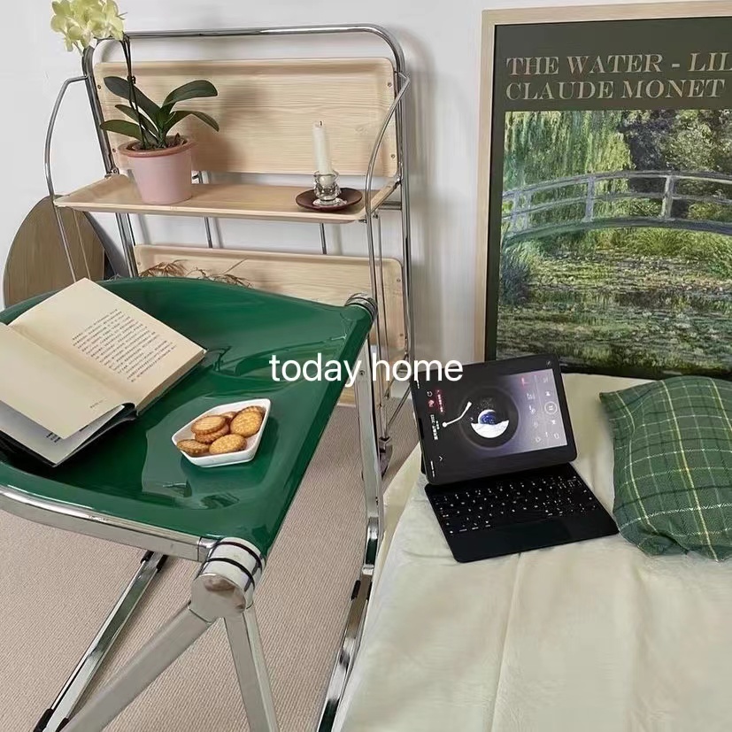 today home in ancient wind sub-acrylic stool metal folding chair ins Korean blogger designer coffee shop stool 