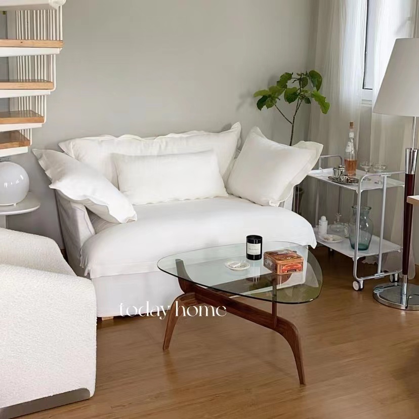 today home Isamu Noguchi Japanese coffee table glass table medieval style ins homestay solid wood designer coffee table