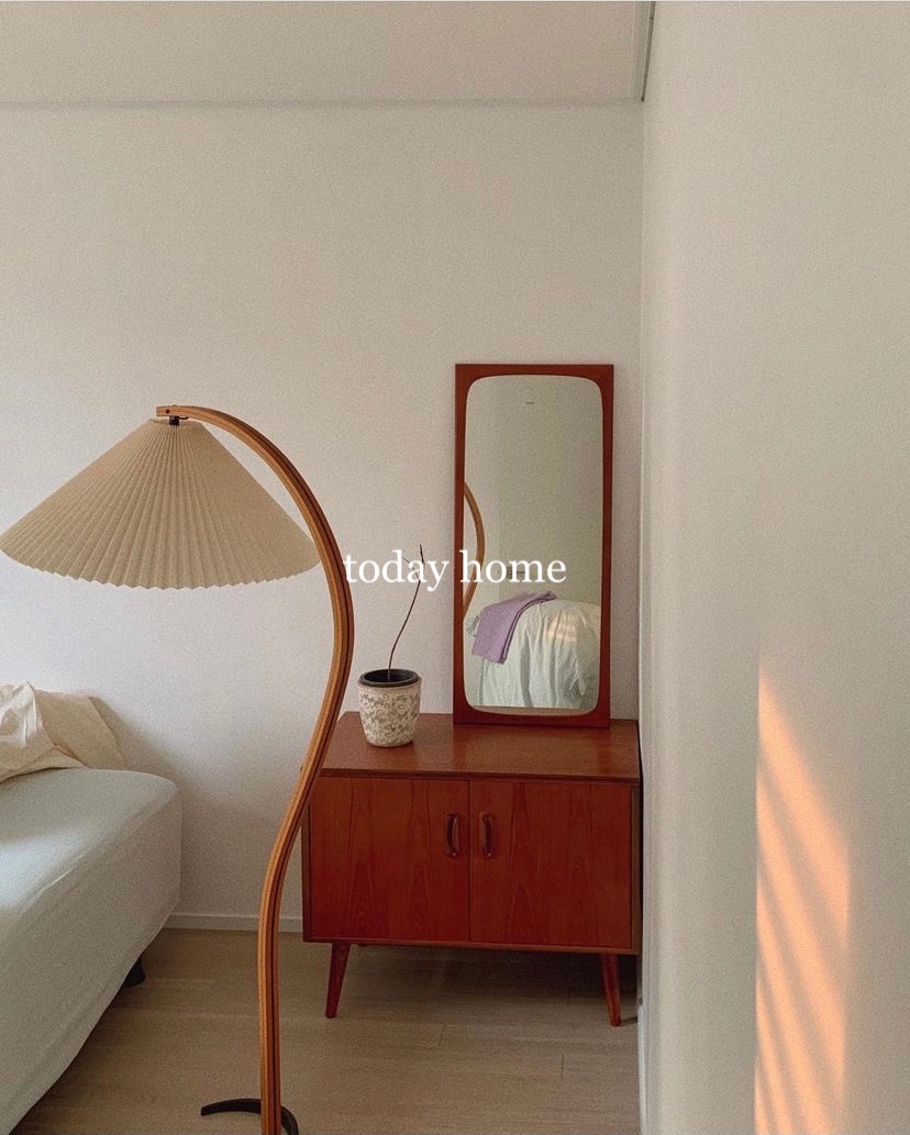 today home medieval floor lamp pleated solid wood ins korean blogger living room bedside homestay vintage