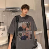 Летняя ретро футболка для влюбленных, в американском стиле, короткий рукав, оверсайз