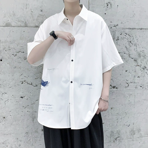 Шелковая летняя тонкая небольшая дизайнерская рубашка, премиум класс, тренд сезона