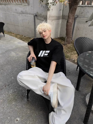 Летняя хлопковая футболка, в американском стиле, короткий рукав, европейский стиль