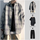 Рубашка, комплект, лонгслив, мужская куртка, изысканный стиль, 3 предмета