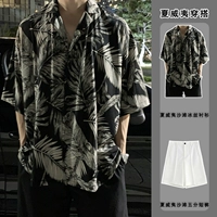 Рубашка, белые шорты