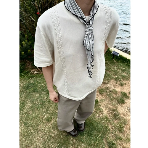 【Eme】 Laiser Tiansi Forted Forted для старой мужской Qianfeng Round Shece Half-рукав Тяжелые прохладные американские трехточечные рукава