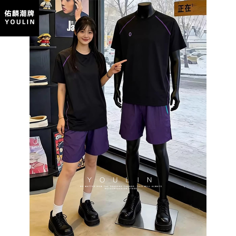 Badminton Clothing Quick-Drying Sports Suit for Men and Women, Summer Mountain Style Couple Short-Sleeved T-Shirt, Outdoor Fitness Cycling Clothing Badminton Clothing Quick-Drying Sports Suit for Men and Women, Summer Mountain Style Couple Short-Sleeved T-Shirt, Outdoor Fitness Cycling Clothing