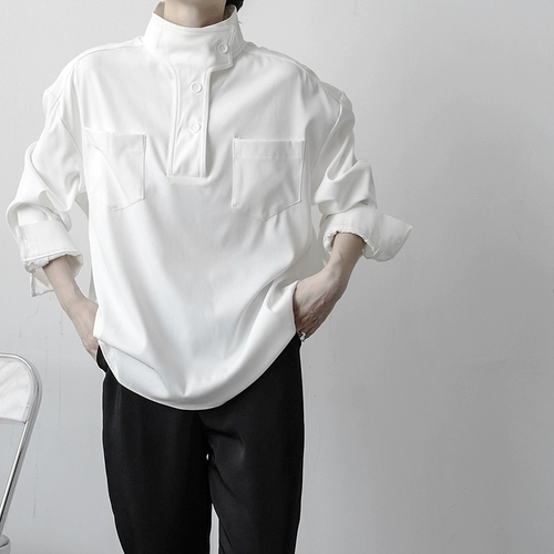 Дизайнерская рубашка, куртка, изысканный стиль, высокий воротник, китайский стиль