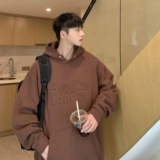 Бордовая толстовка с капюшоном, куртка для влюбленных, оверсайз, в американском стиле