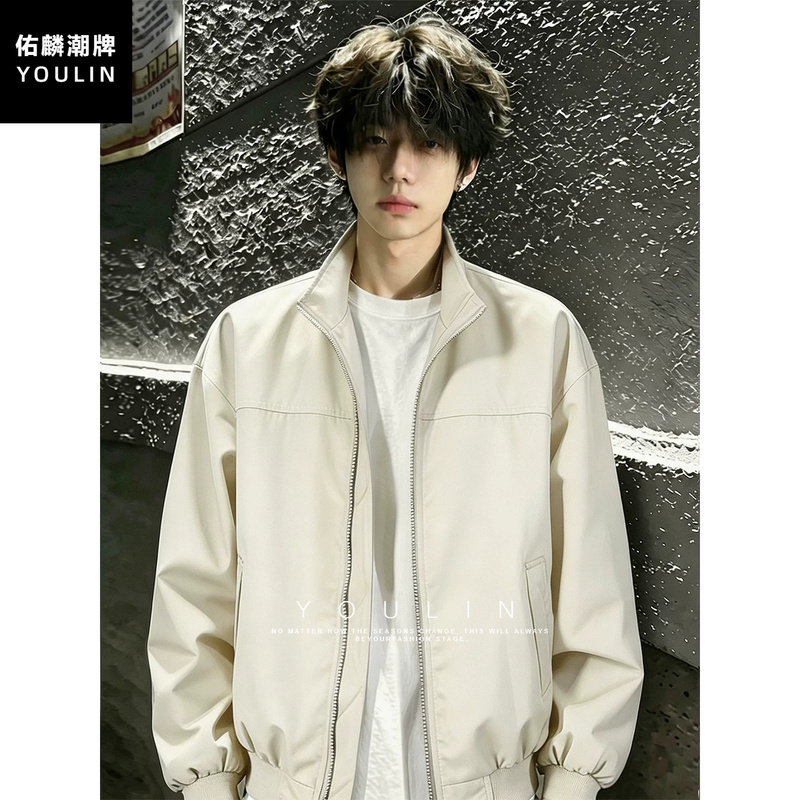 Off-White American-Style Stand-Collar Pilot Jacket for Men, Trendy Brand, Cool and Stylish, High-End Short Baseball Jacket for Autumn and Spring Off-White American-Style Stand-Collar Pilot Jacket for Men, Trendy Brand, Cool and Stylish, High-End Short Baseball Jacket for Autumn and Spring