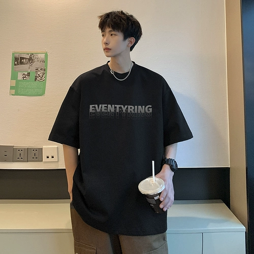 Летняя хлопковая ретро футболка, оверсайз, в американском стиле