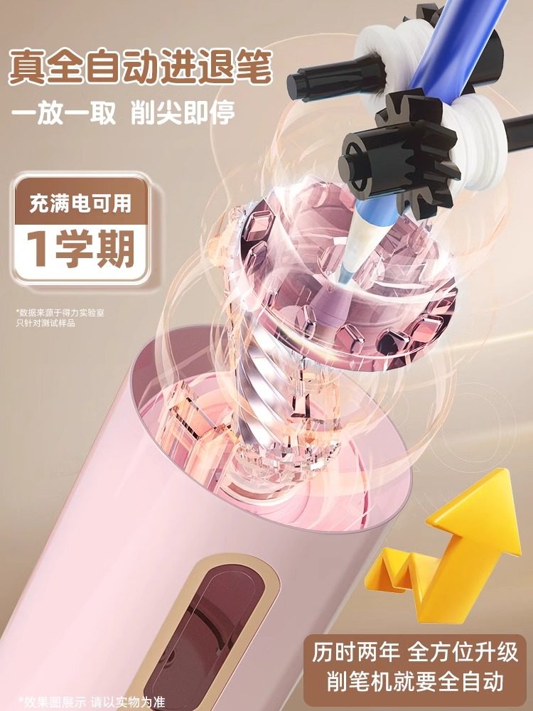 Deli Fully Automatic Pencil Sharpener Electric Pencil Sharpener Automatic Pencil Sharpener Automatic Pencil Sharpener for Elementary School Students Pencil Sharpener Rechargeable Children's Pencil Sharpener