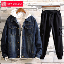 Mens casual suit Fashion brand Ruffian handsome mens suit Male middle school student Korean version of the trend boys handsome spirit guy