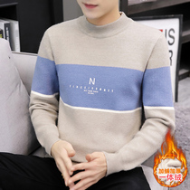 Teen Sweater Masculin thicken Junior High School students Half high collar Collar Weaters Boys Middle Collar Dress Trends Warm