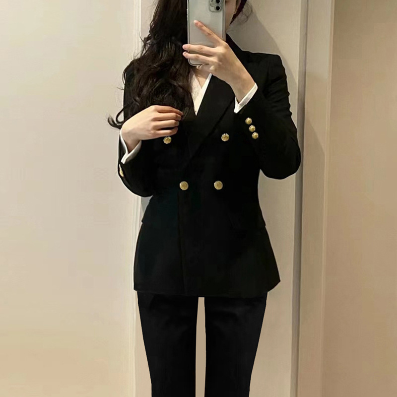 Plus Size Women's Clothing for Chubby Girls, Blazer Suit with Flared Pants, Two-Piece Set, Interview Work Attire, Professional Attire