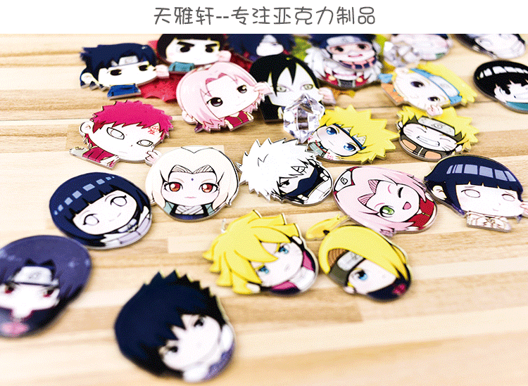 Acrylic Naruto Vỏ Điện Thoại Di Động SMD Keychain Nam Châm Tủ Lạnh DIY Tùy Chỉnh Phim Hoạt Hình Pin Phụ Kiện Đồng Thau