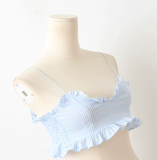031770 Однотонные топы-майки в две секции в свежем макаронном цвете - camisole ET28