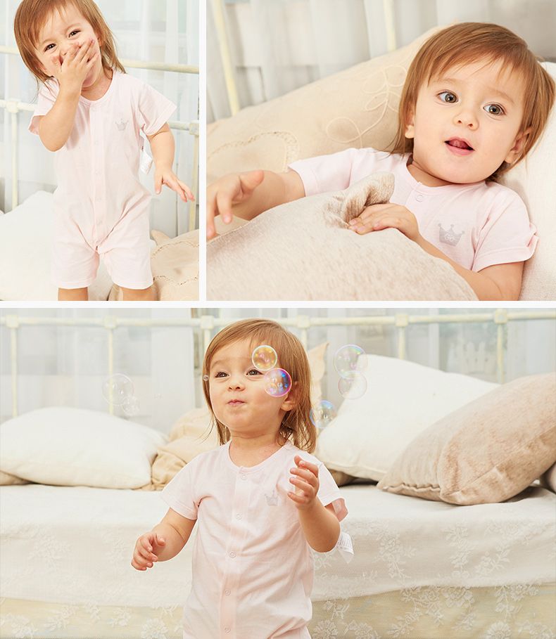 Gb tốt bé trai sơ sinh Xiêm quần áo bé túi rắm quần áo mùa hè ngắn tay cotton mỏng phần mở bộ đồ đập phá A - Áo liền quần shop quan ao baby