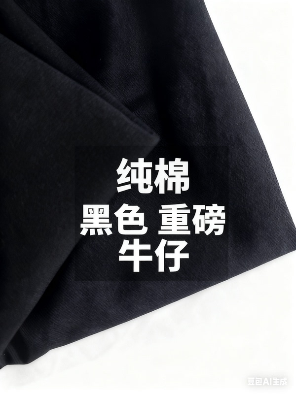 Black and White Non-Stretch Extra Thick Pure Cotton Heavy Twill Denim Fabric 14oz for Jackets, Pants, Clothing Design, Handmade DIY