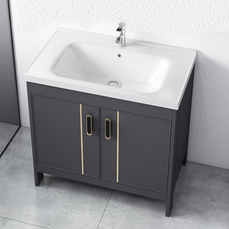 Floor Wash Basin Cabinet Combination Makeup Dressing Room Washbasin Bath Cabinet Modern Minima Wash Bench Pool Integrated Face Basin