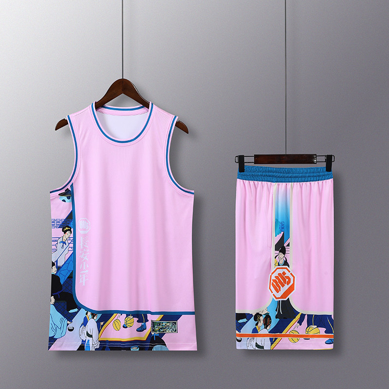 Basketball Suits Suit Men Custom Personality Tidal Print Character Students Running Race Suit Quick Dry Short Sleeves Training Vest Jersey