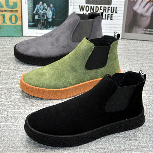 Men's shoes 2021 spring autumn new one foot pedal Korean version high cylinder casual board shoes 100 hitch set foot short boots mesh red little guys shoes