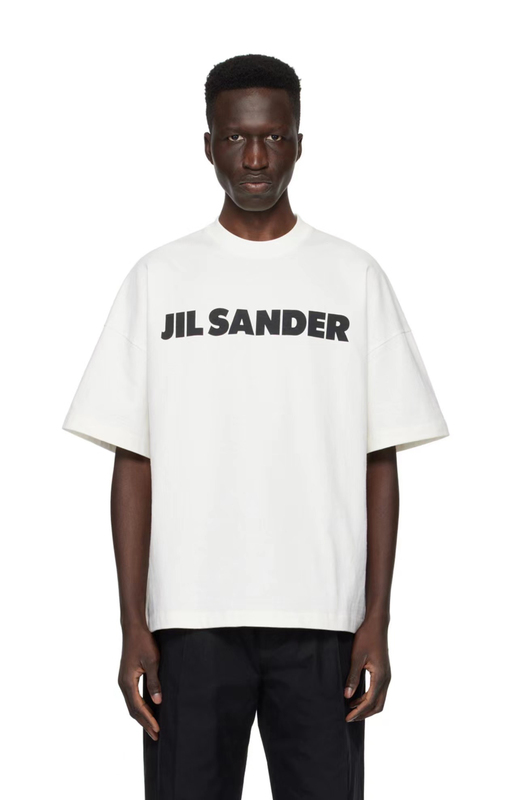 Fw26Jilsanderman Letter Logo Loose Printed Casual Short-Sleeved T-Shirt for Men and Women
