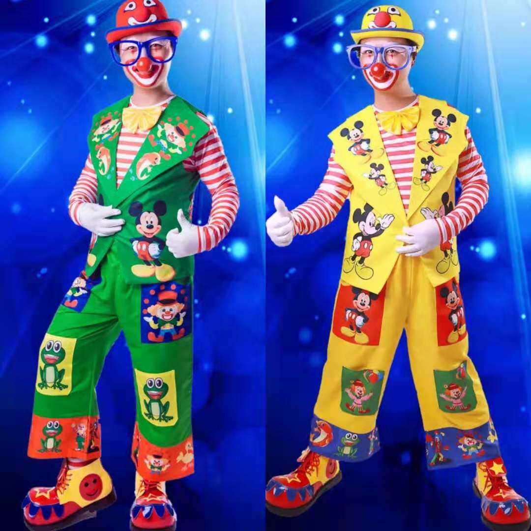 Clown costume funny adult men and women costume suit carnival dance clothes annual meeting creative magic show clothes