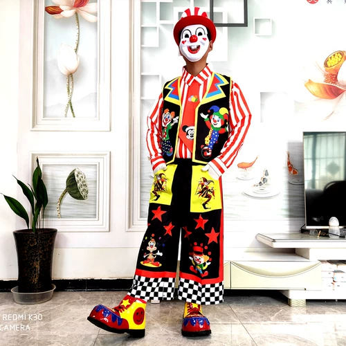 2024 новый костюм клоуна, комплект для выступления, маскарадный костюм, наряд для взрослых мужчин, волшебный реквизит, одежда