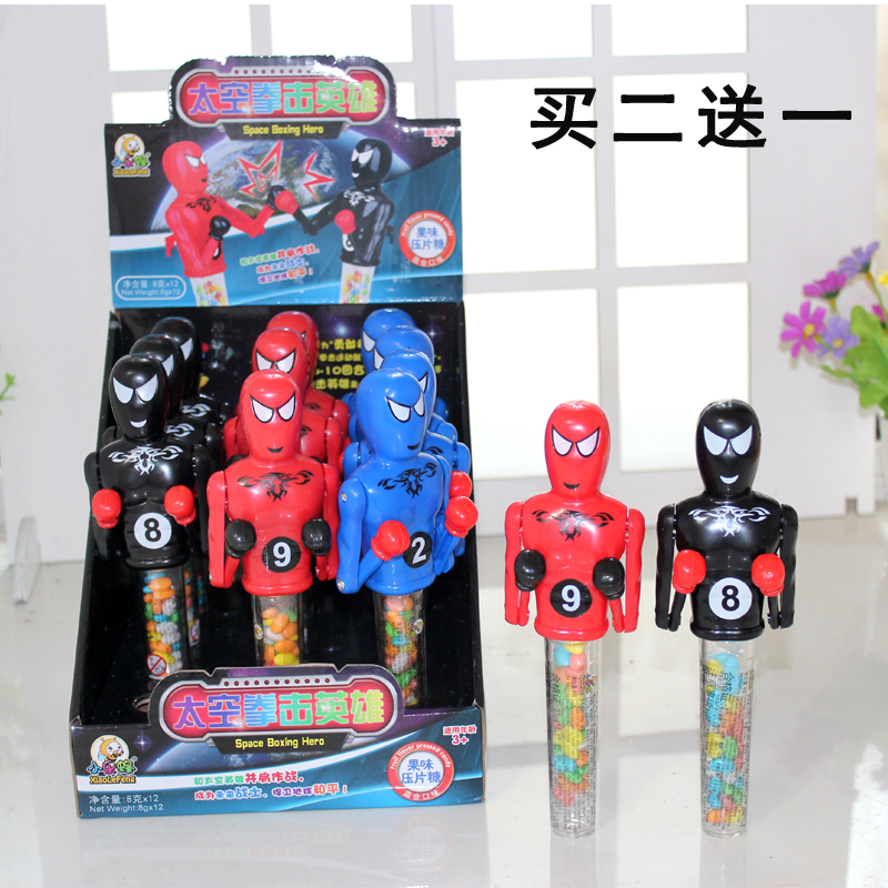 The same little Le Bee astronaut boxing toy telescopic boxing hero children's toy sugar creative candy