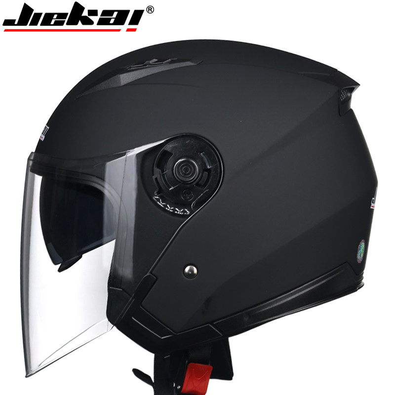 Jiekai helmet men's half-helmet motorcycle four seasons sunscreen gray electric car women's winter riding lightweight helmet