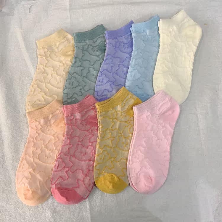 Spring and summer new light mouth socks cute thin style pure cotton short socks Women's slim summer invisible cotton socks Stealth socks