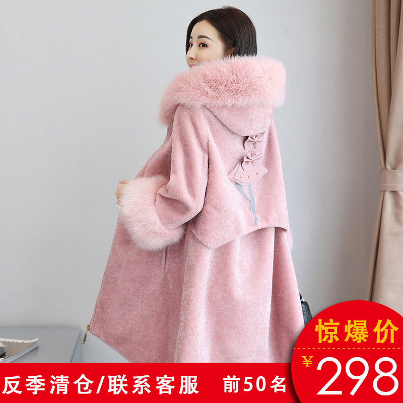 Cừu xén lông Haining áo khoác lông nữ thời trang giải phóng mặt bằng mùa giải để vượt qua 2018 mùa đông mới phần dài