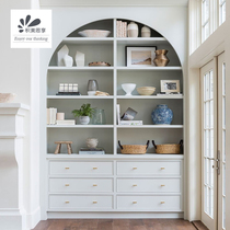 Jimei Sixiang light blue bookcase Modern simple bedroom side cabinet locker entrance cabinet custom whole house custom