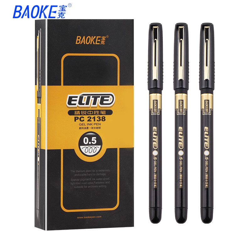 12 Loaded Treasure PC2138 Elite Middle Sex Pen 0 5MM Black Office Supplies Business With Signature Water-based Pen