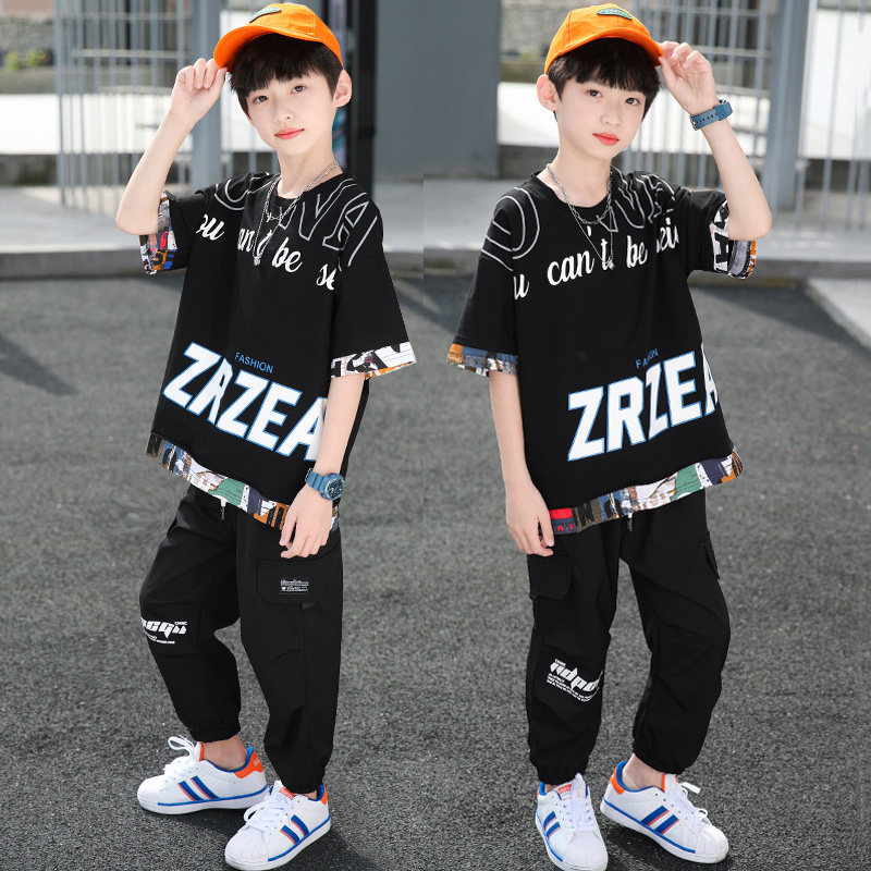 Boy suit Summer 2022 new children Summer clothing CUHK Tong Shuai Boy slim fit Short sleeves Clothes clothes Chauffen