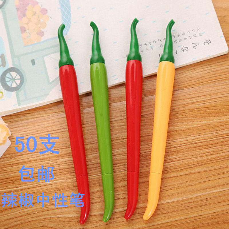 Christmas Simulation Pepper Gel Pen Cute Cartoon Learning Stationery Modeling Office Supplies Needle Tube Water-based Signature Pen