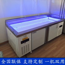 Flip-up door buffet display cabinet Open file optional refrigerator Flip-up custom hotel dishes fresh display cabinet