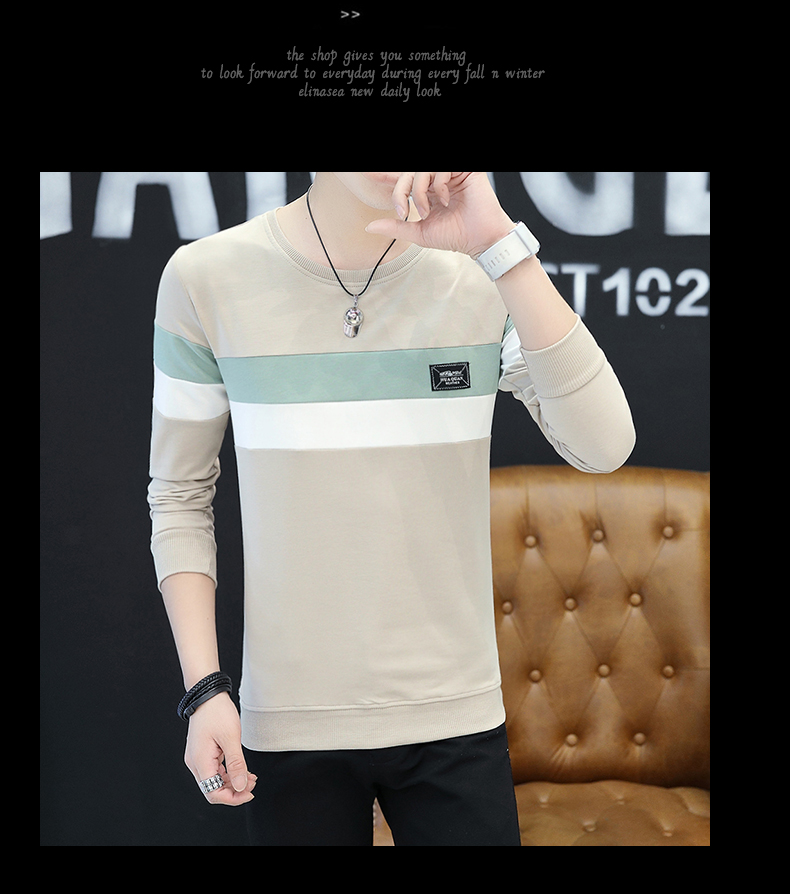 Áo thun nam tay dài mùa đông cộng với nhung dày cơ thể quần áo mùa thu cotton đáy áo phiên bản Hàn Quốc của áo len nam sơ mi giản dị áo thun nam tay lỡ
