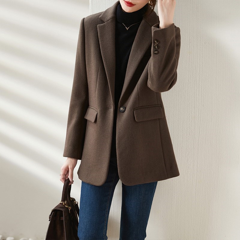 Curly wool small suit jacket Women's autumn Winter 2021 New winter workout slim fur, little Western suit jacket