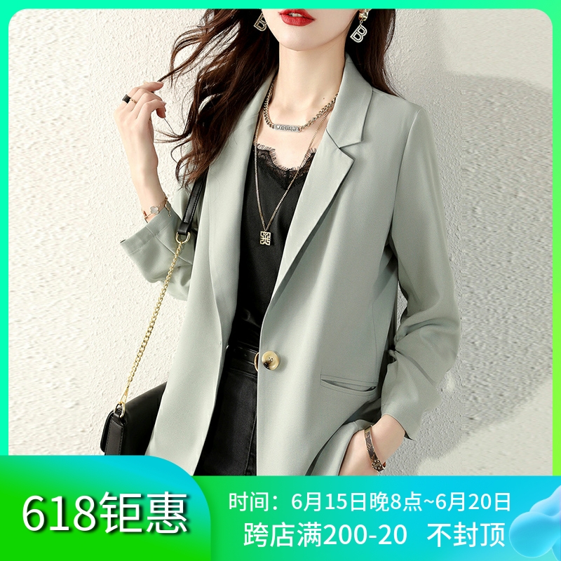 Small Suit Jacket Woman 2022 Spring Summer Thin New Short Long Sleeves Pure Color Casual Blouse Early Autumn West Suit Woman