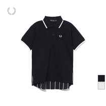 FRED PERRY WOMENS POLO SHIRT SUMMER British STRIPED IRREGULAR SHORT-SLEEVED CASUAL TOP trend F5371