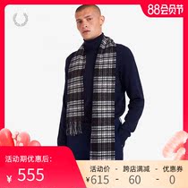 FRED PERRY MENS SCARF AUTUMN British RETRO CASUAL WHEAT ear trend PLAID WARM TASSEL C9156